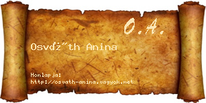Osváth Anina névjegykártya